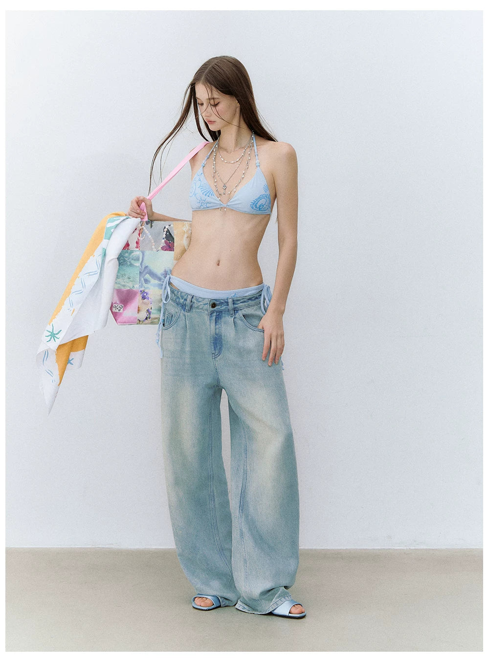 Vintage Washed Lyocell Straight-Leg Jeans
