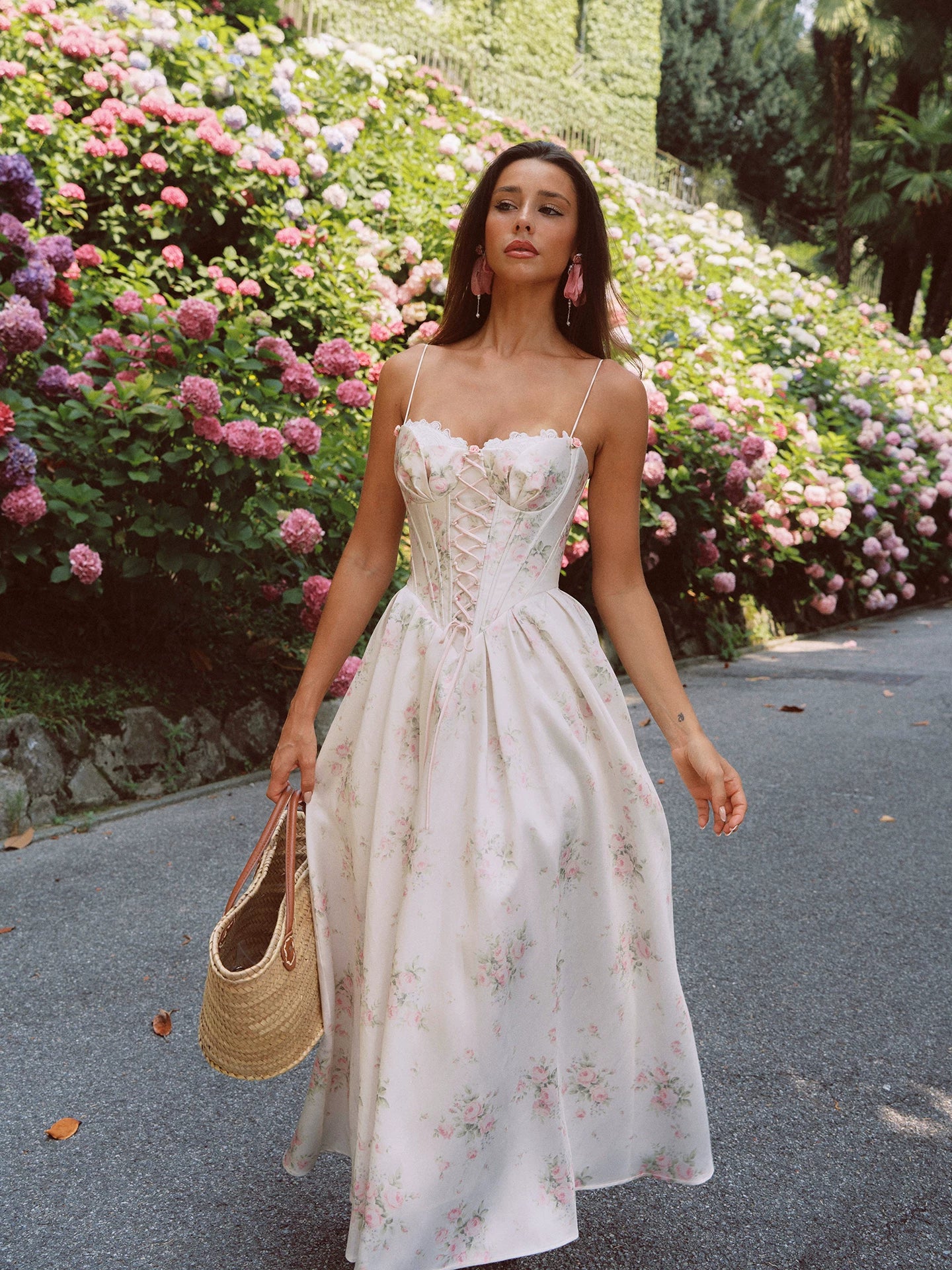 French Vintage Court-Style Satin Slip Gown