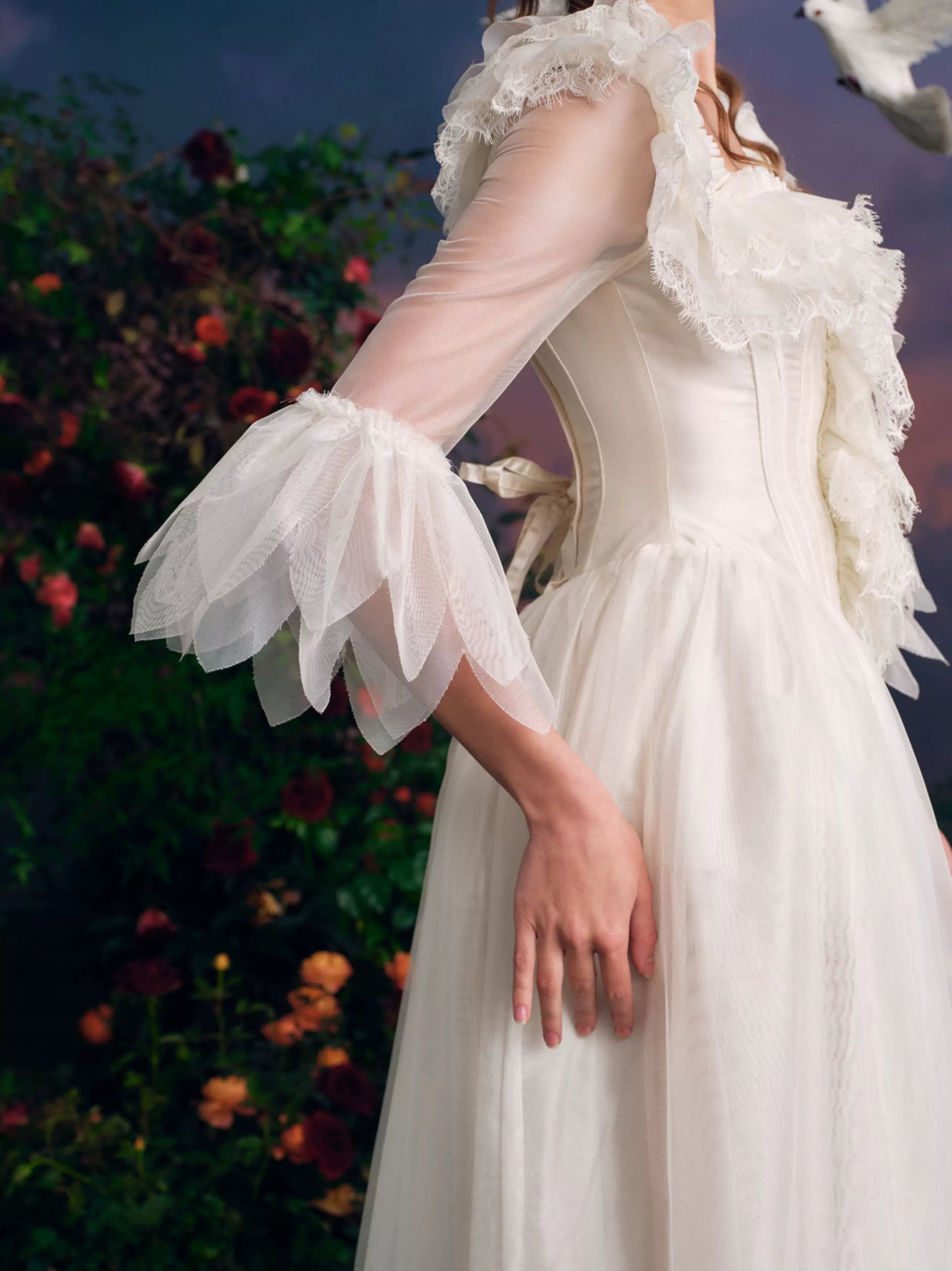 Wing of Resilience Antique Corset Wedding Gown