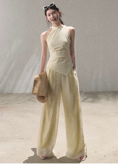 Afterglow waist-cinching Halter Camisole