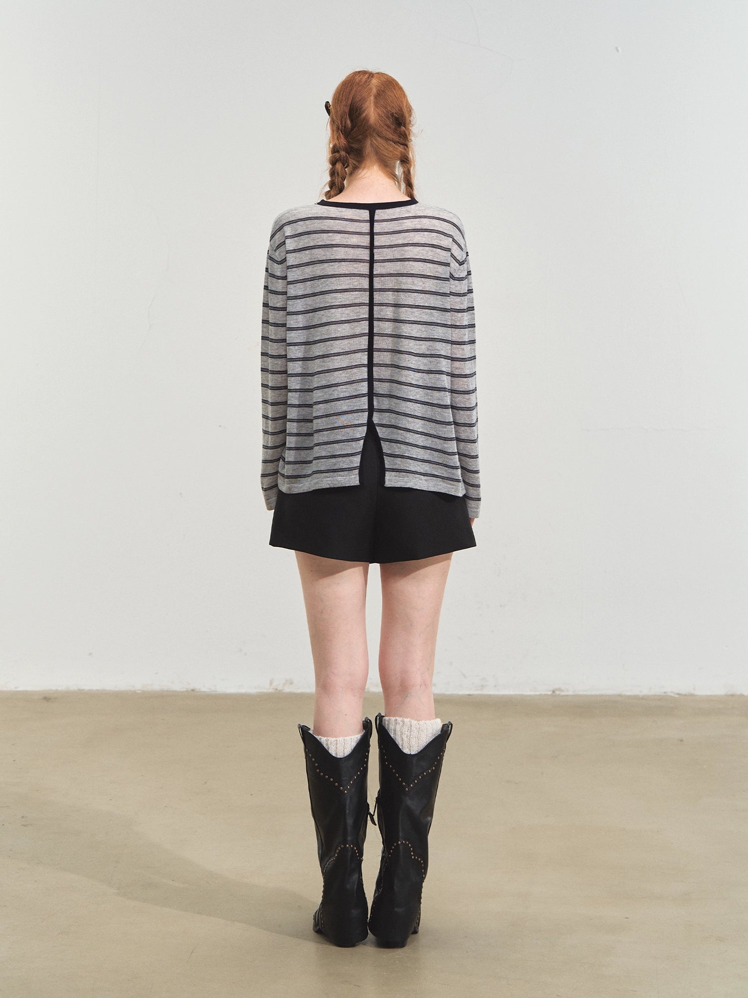 Retro Stripe Versatile Knit T-Shirt