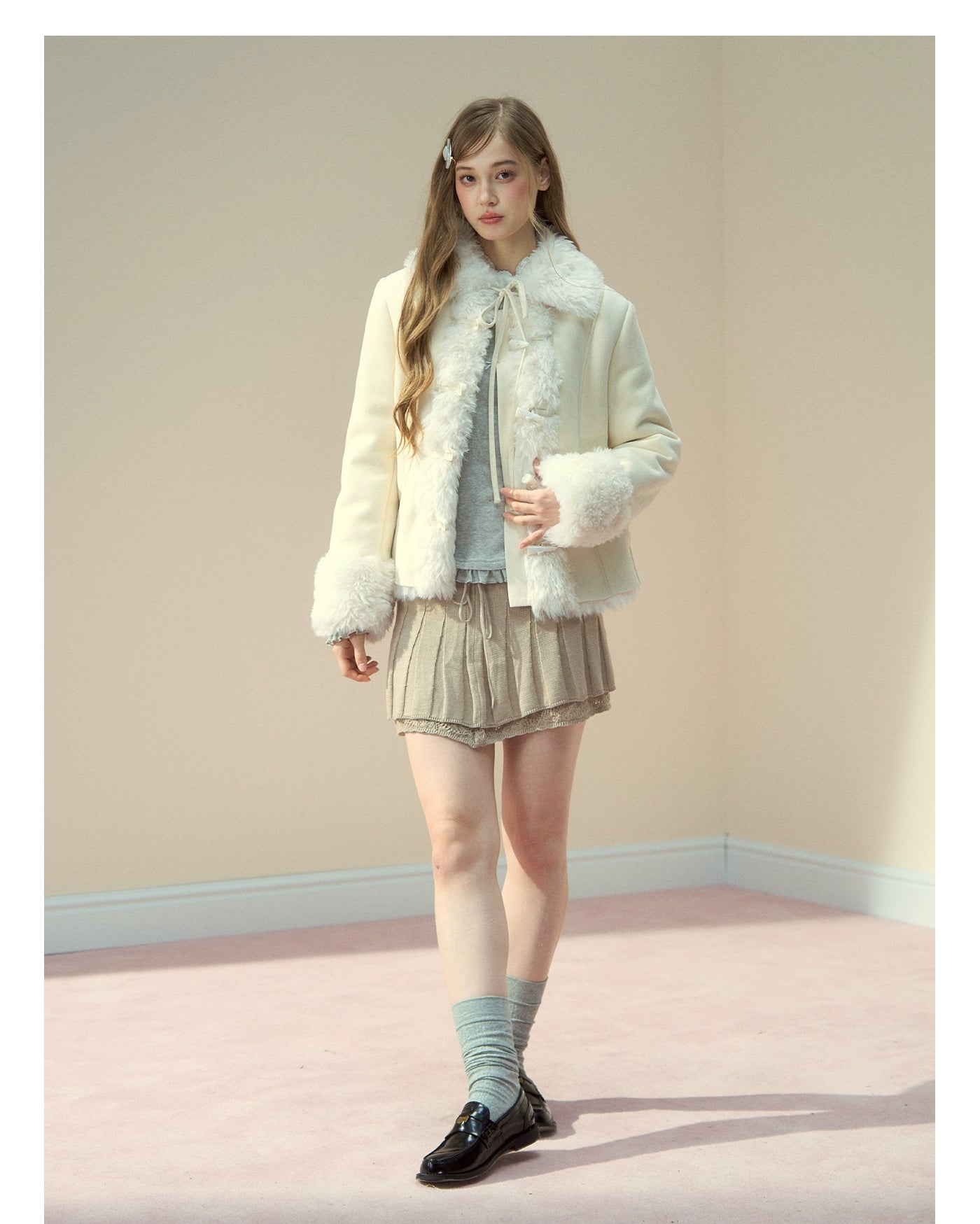 Vintage Faux Suede Shearling Toggle Jacket - CHINASQUAD