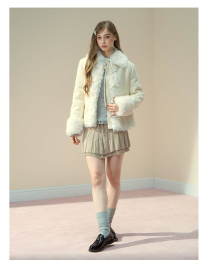 Vintage Faux Suede Shearling Toggle Jacket - CHINASQUAD