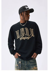 Embroidered Crew Neck Sweatshirt - CHINASQUAD