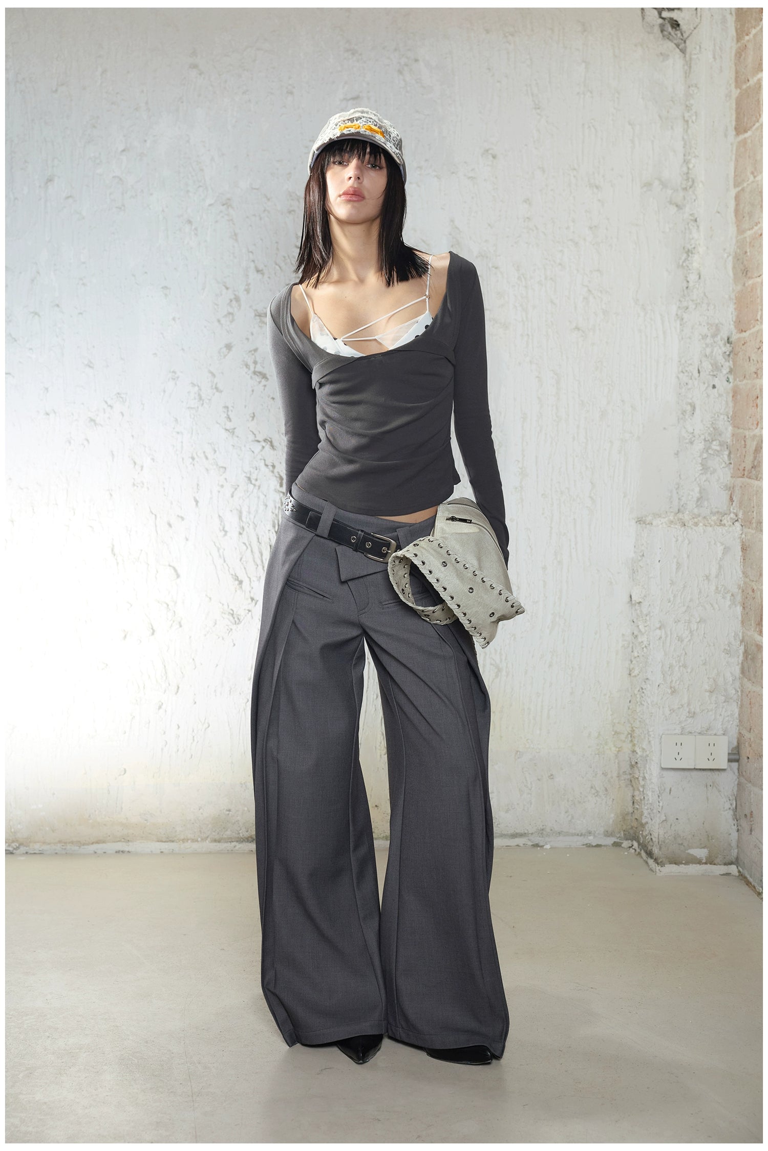 Scoop Neck Layered T-Shirt With Mesh Bra