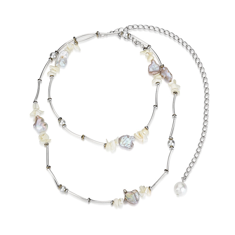 Double-wear Baroque Pearl Waist Chain/ Necklace