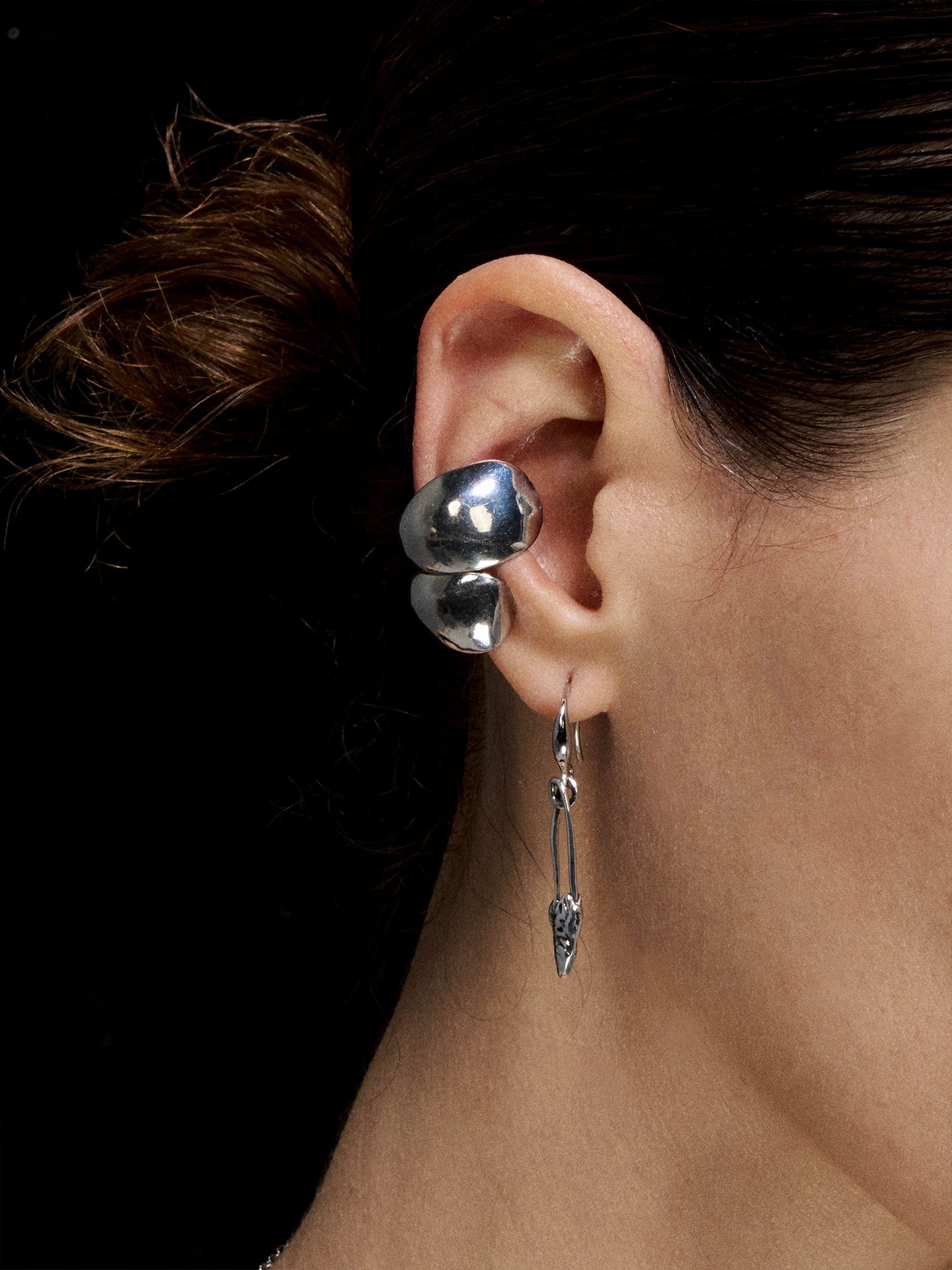 Cracked Heart Ear Cuff