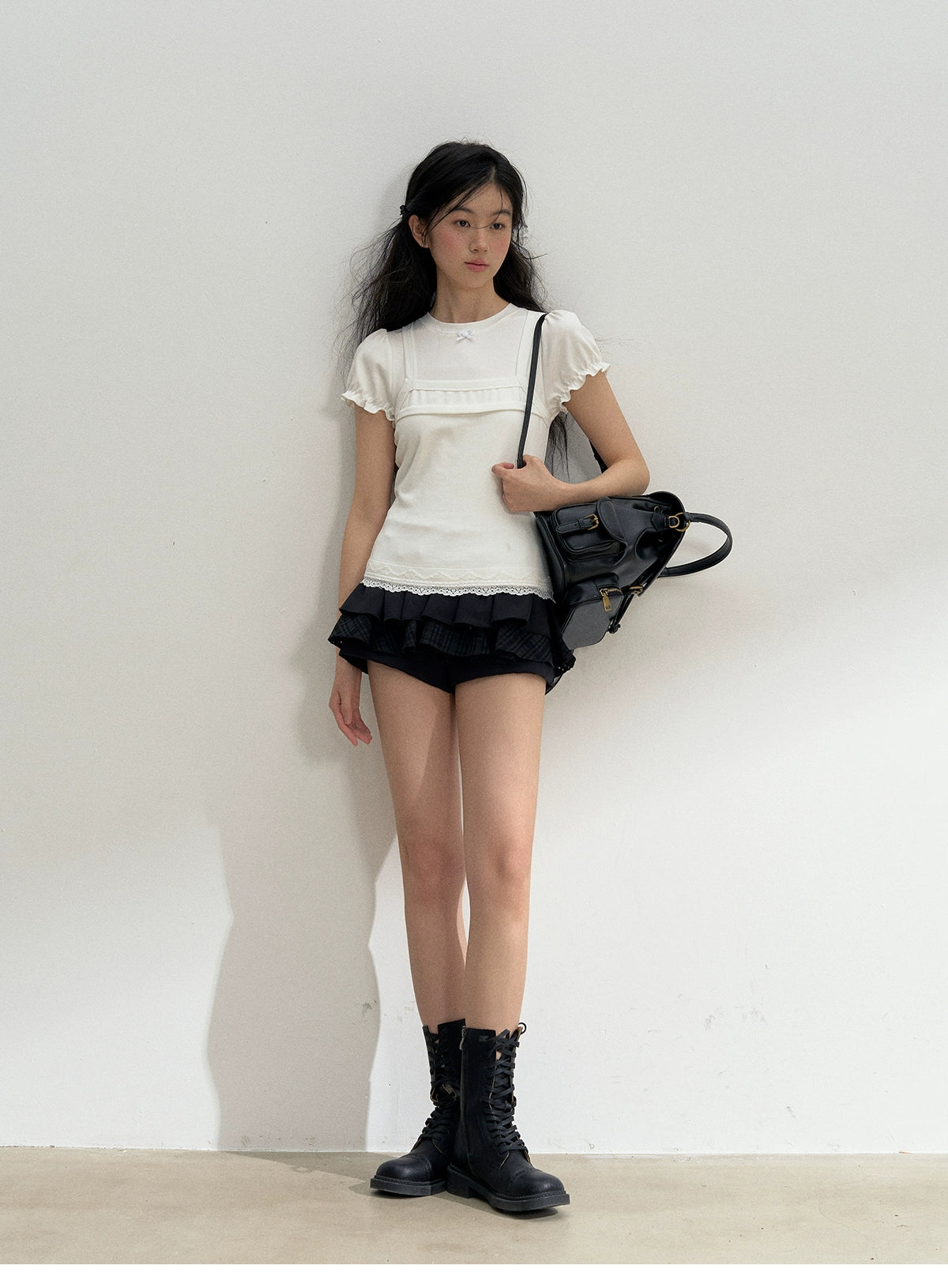 Black and White 3D A-Line Skirt - CHINASQUAD