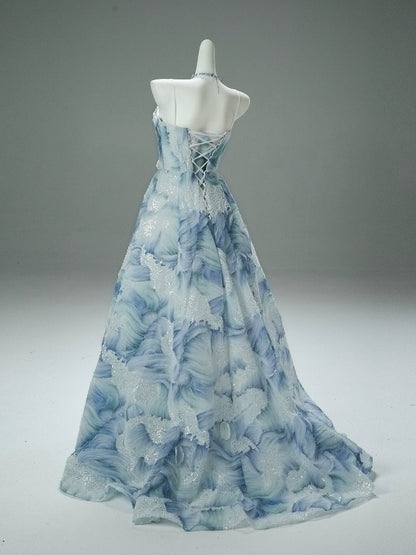Ethereal Blue Yike Cloudwave Couture Gown