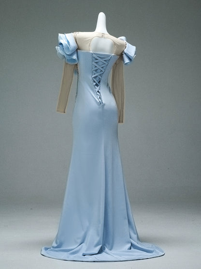 Celestial Meridian Sculpted Couture Gown