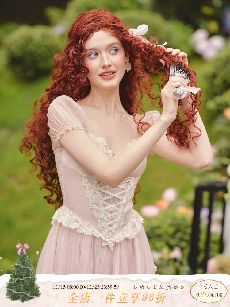 Pink Mist Fairy Corset Maxi Dress