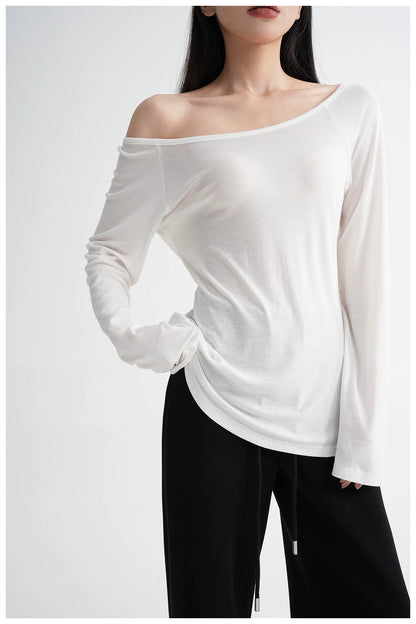 Waist-Cinching Fitted Long Sleeve T-Shirt