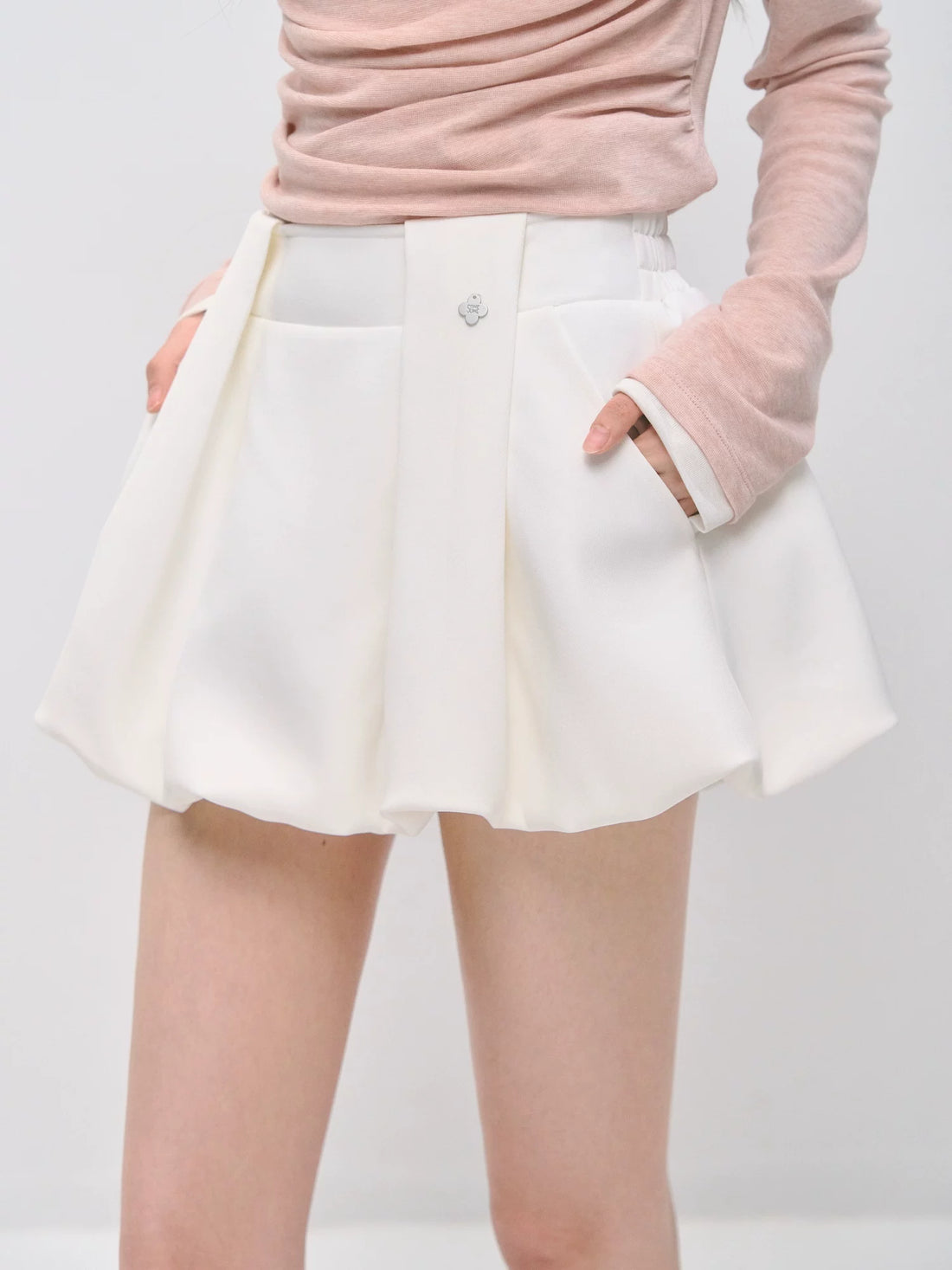 Preppy Pleated Bubble Mini Skirt