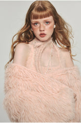 Mink Fur Coat with Tank Top Two-Piece Set - CHINASQUAD