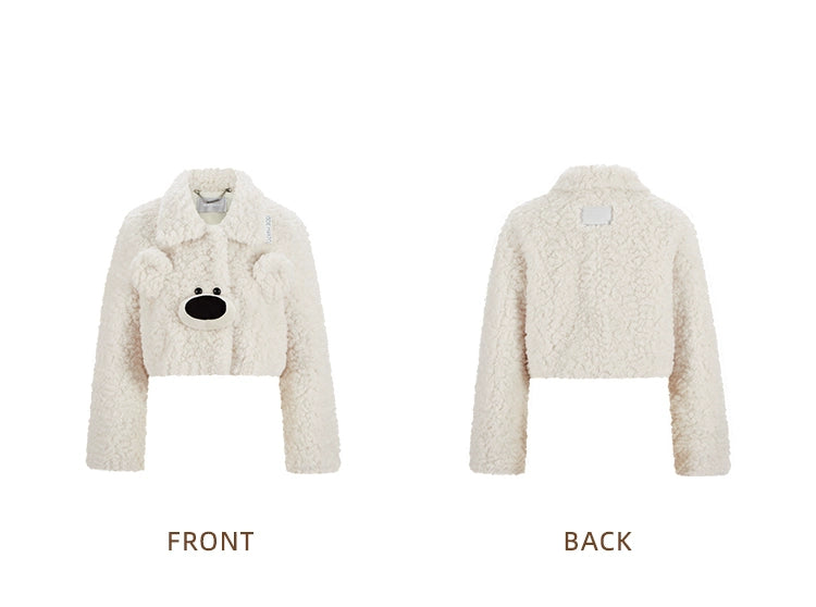 Bear Face Faux Fur Coat