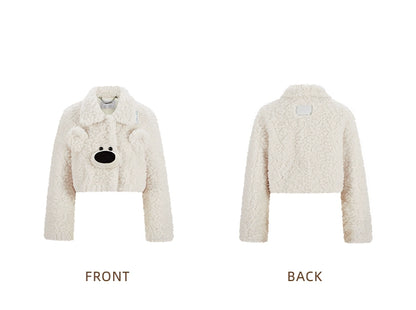 Bear Face Faux Fur Coat