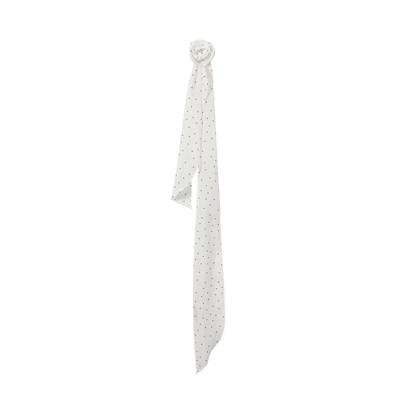 Polka Dot Chiffon Long Ribbon Scarf