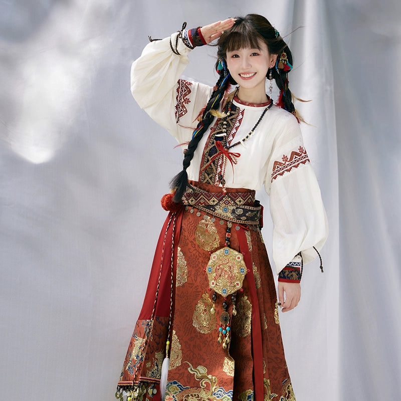 &quot;雪原花-盗墓笔记联名&quot; Modern-Style Hanfu Set