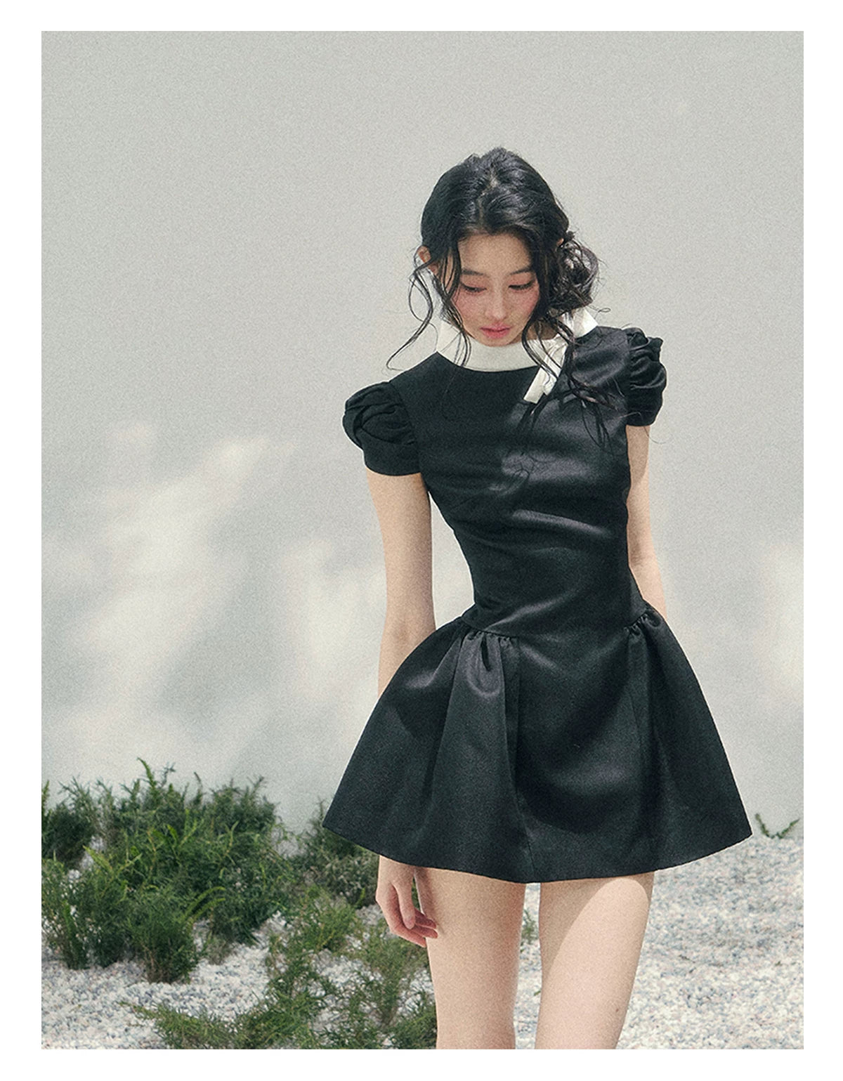 Liliane Ballroom Puff-Sleeve Mini Dress