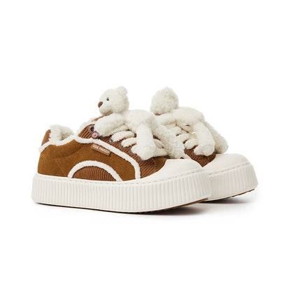 Teddy Fleece Platform Sneakers