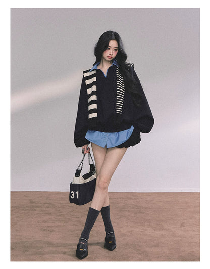 Two-Piece American Oversized Sweatshirt