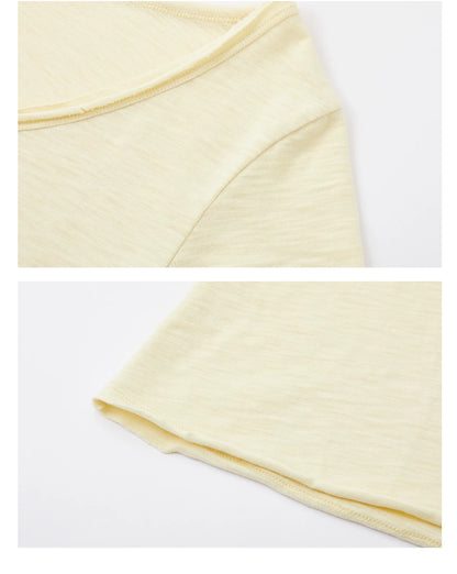 Slub Cotton Minimalist V-Neck Tee