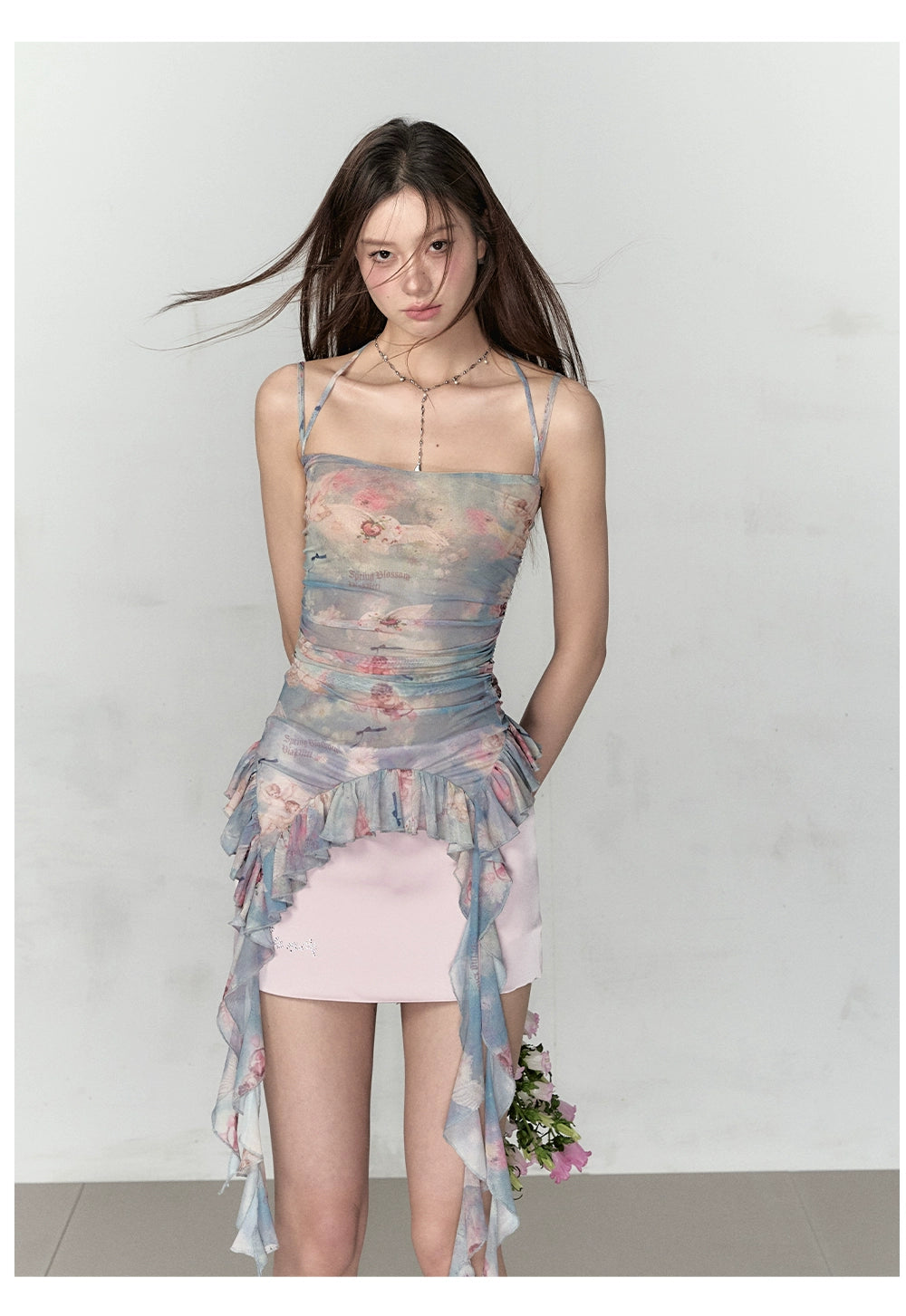 Pink &amp; Silver A-line Mini Skirt - CHINASQUAD