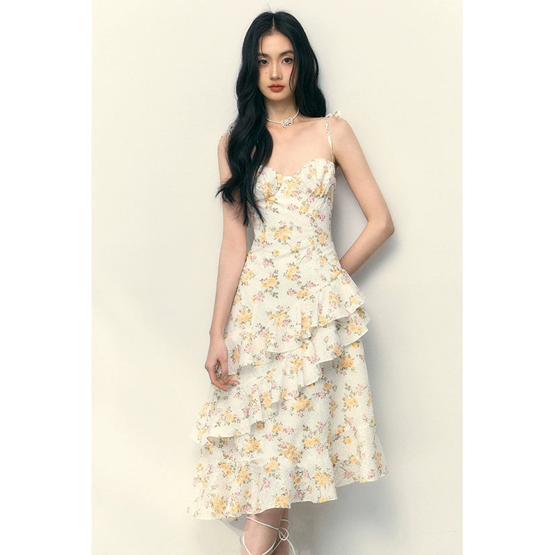 Yellow Rose Floral Dress