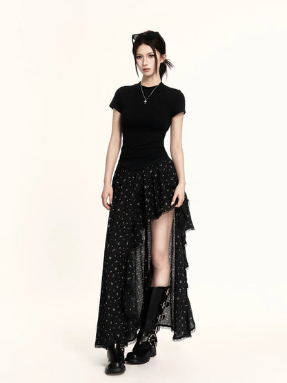 Backless Lace-Up Slim Fit Cropped T-Shirt