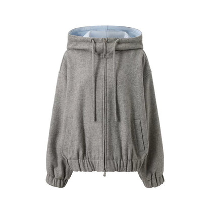 Wool-Blend Hooded Varsity Jacket