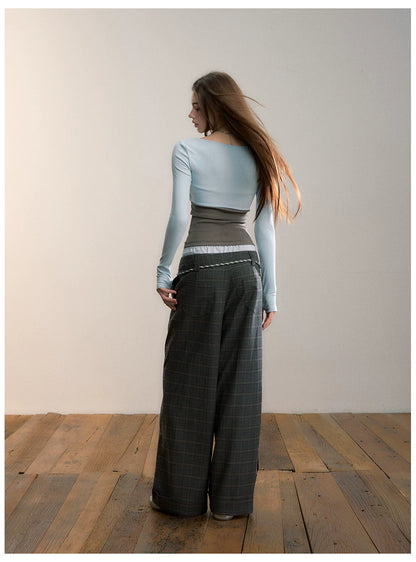 Tube-Top Slim-Fit Long Sleeve T-Shirt