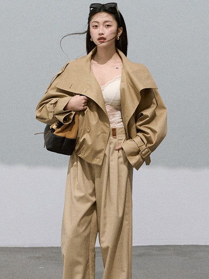 Lyocell Cotton Cropped Trench | Final Sale