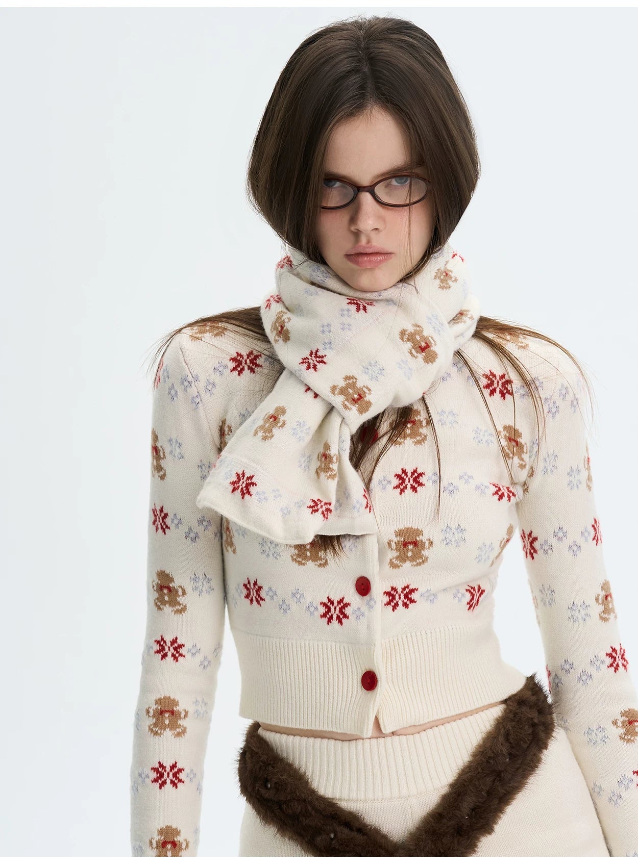 Cashmere-Blend Knit Cardigan Set