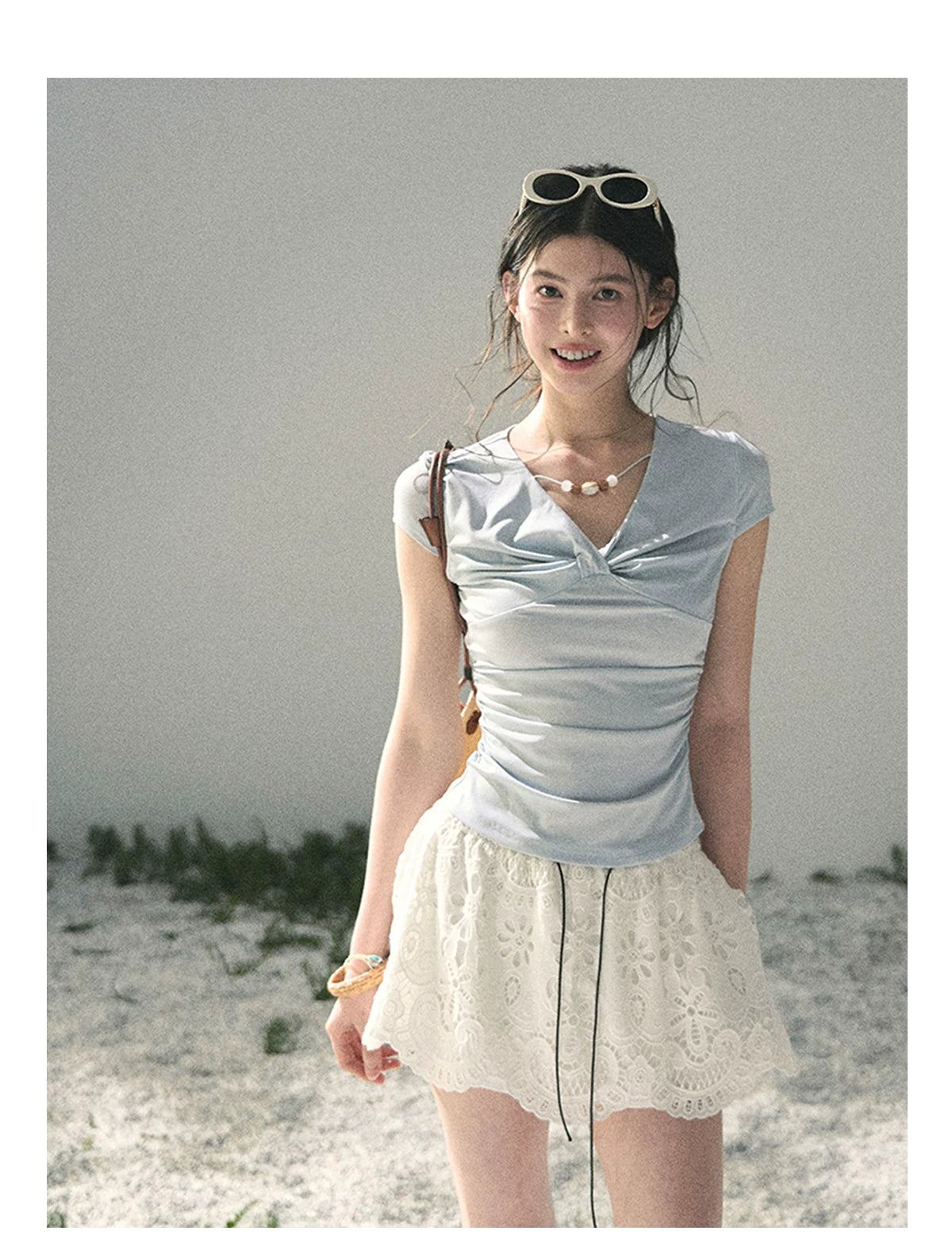 “Lost in Your Embrace” French Floral Cutwork Bubble Mini Skirt