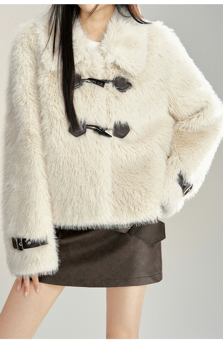 Vintage Faux Fur Toggle Coat