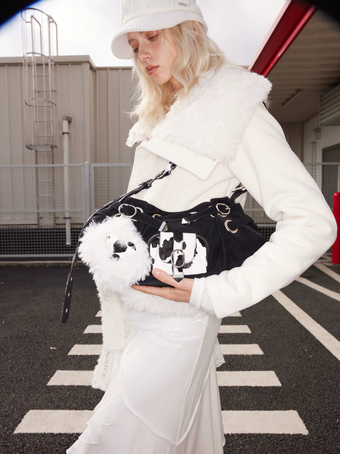 Haircalf Leather Underarm &amp; Crossbody Bag