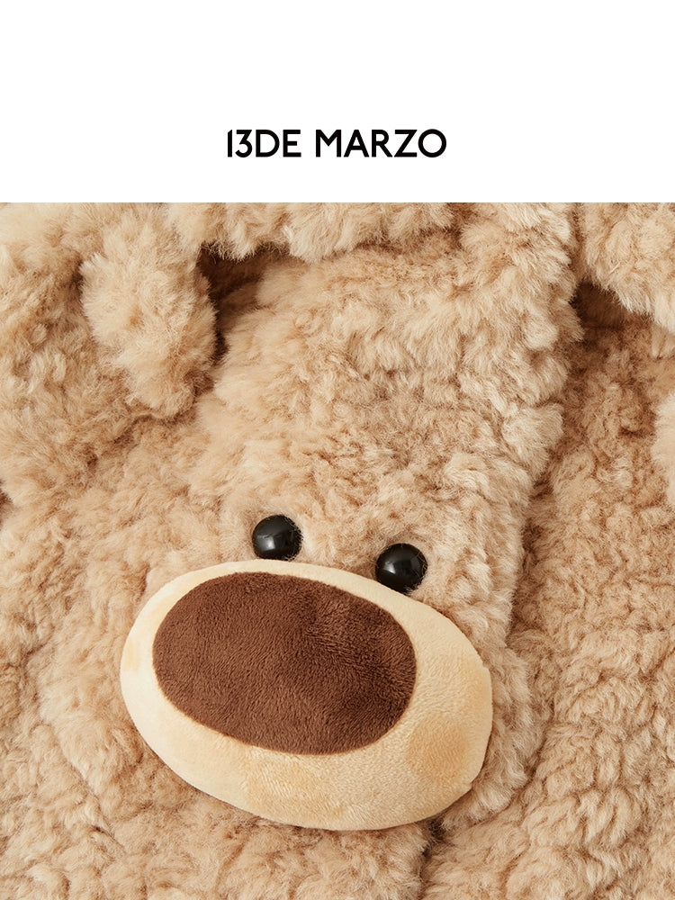Bear Face Faux Fur Coat