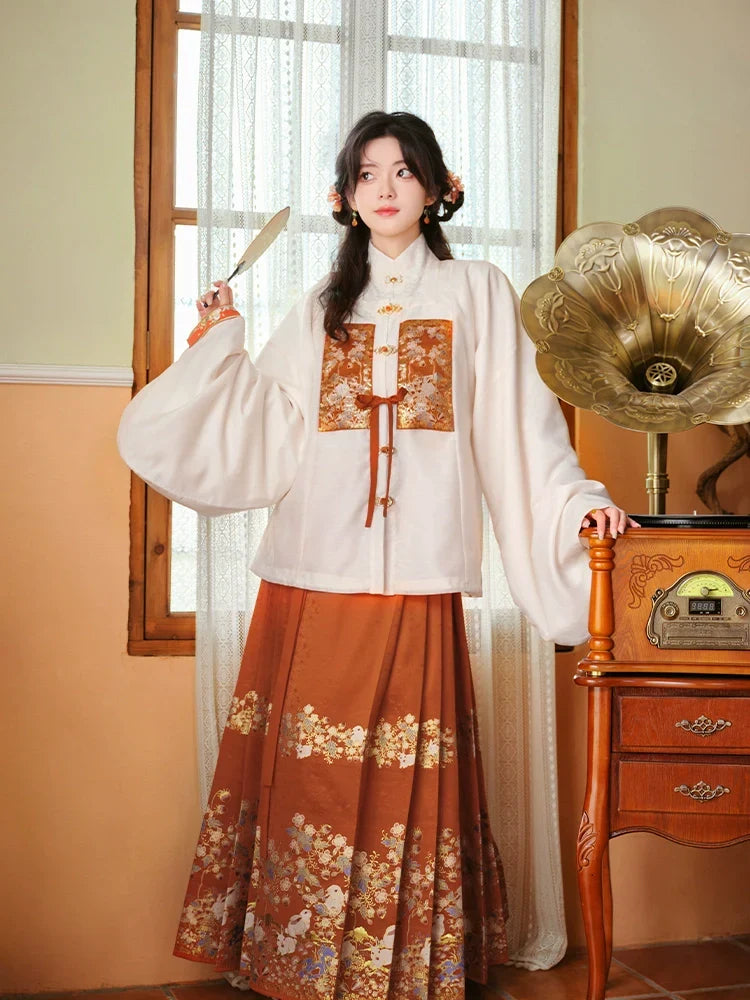 (Final Sale) "灵兔华灯" Modern-Style Hanfu Set