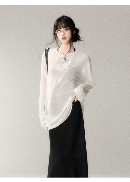 Luxe Lyocell Linen Relaxed Long Sleeve Tee