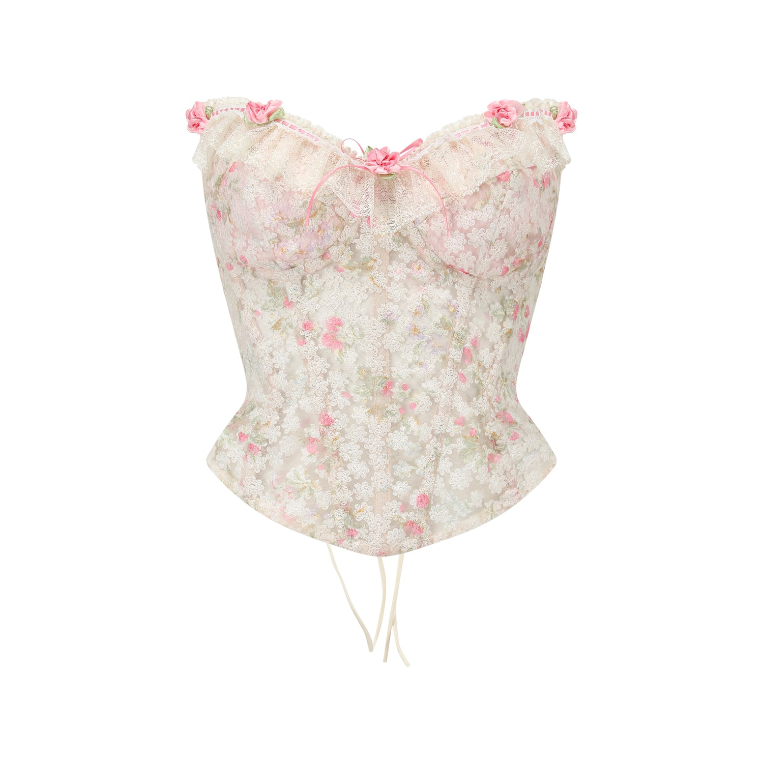 French Couture Lace Bustier &amp; Skirt Set