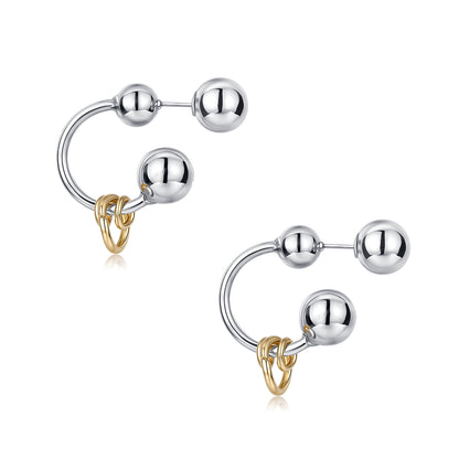 Reconstructed Dual-Tone Metallic Sphere Earrings
