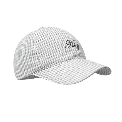 Embroidered Plaid Cotton Baseball Cap