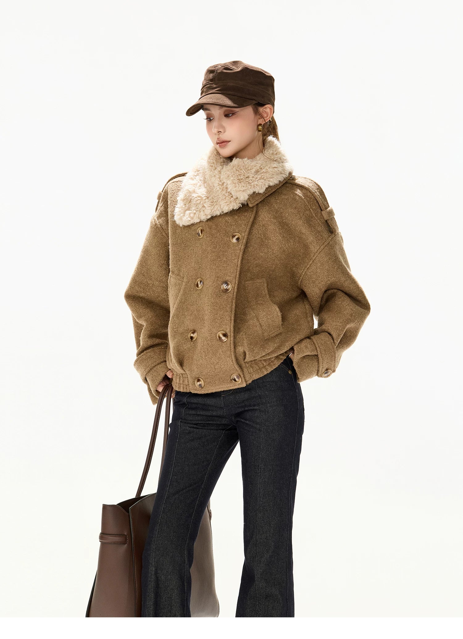 Double-Breasted Wool-Blend Jacket