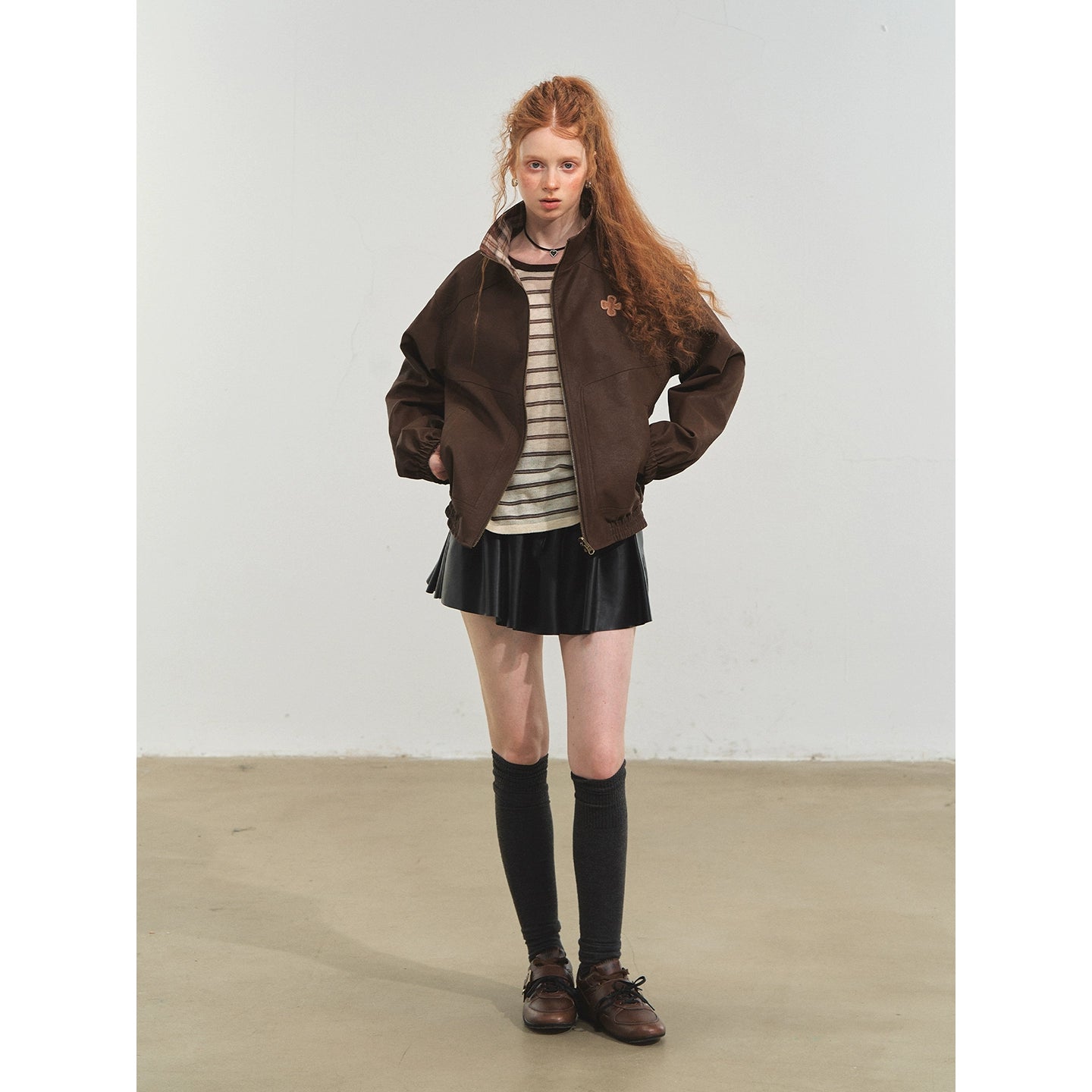 Vintage Reversible Stand-Collar Jacket