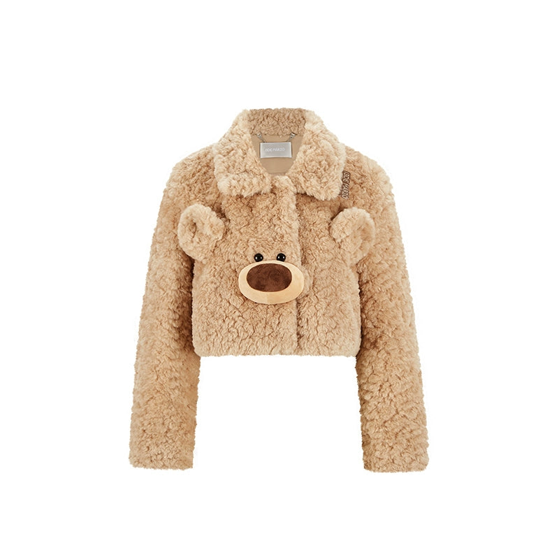 Bear Face Faux Fur Coat