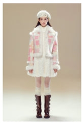 Plaid Patchwork Plush Short Coat - CHINASQUAD