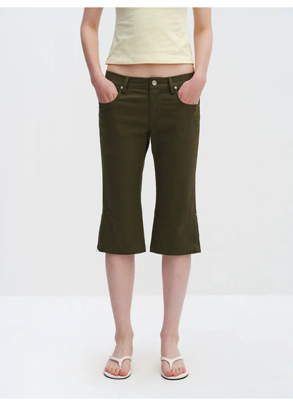 Vintage Capri Low-Rise Slim Flared Cropped Pants