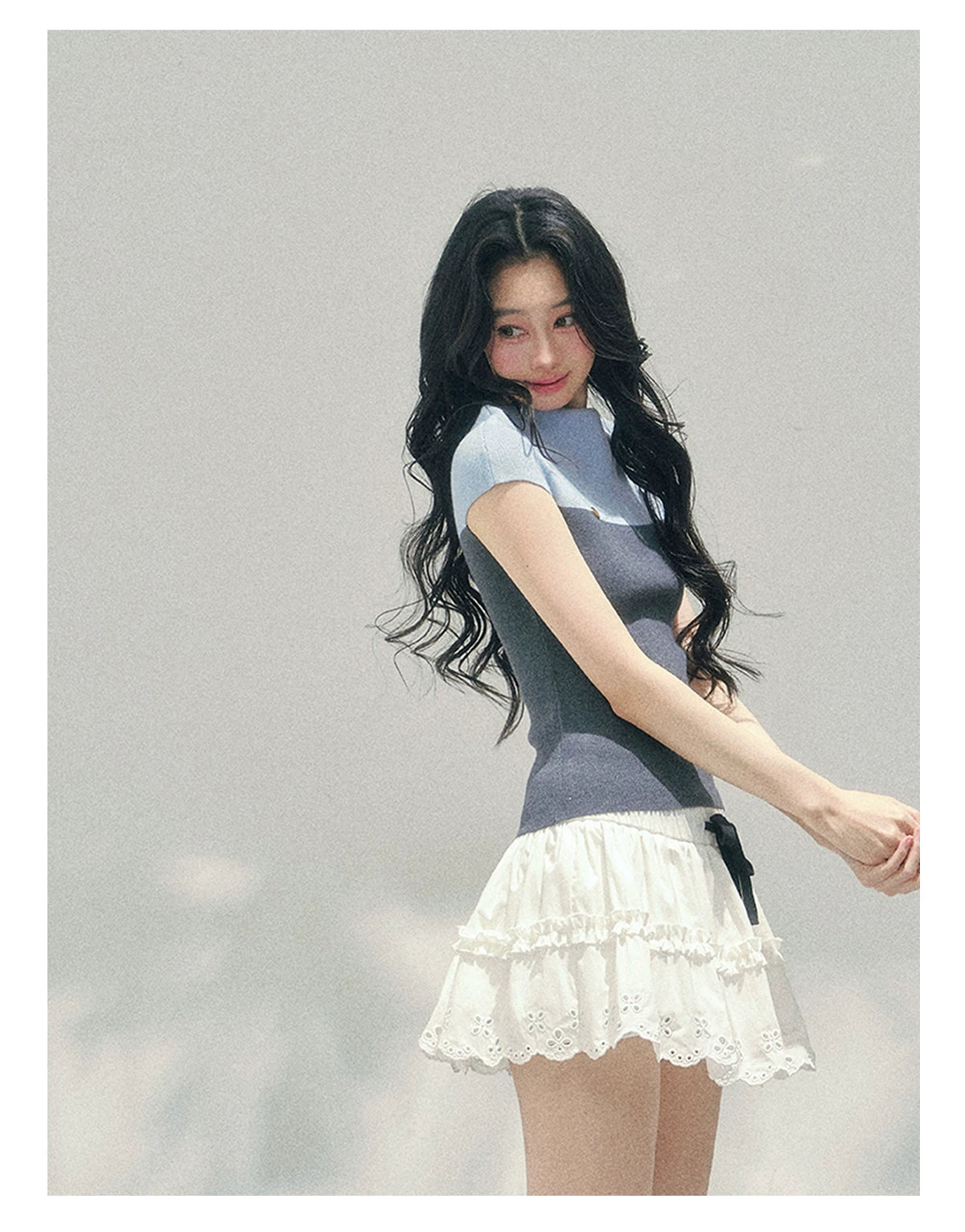 Smoky Mood Knit Crop Top