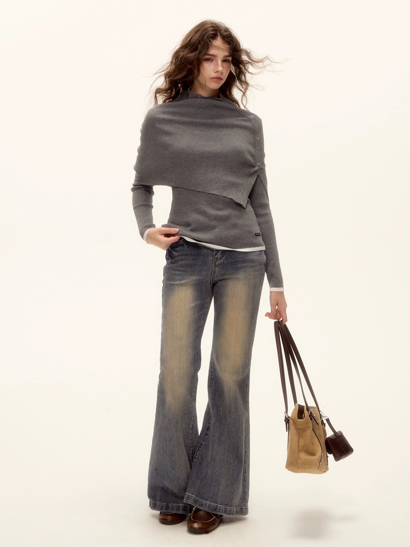 Wool-Blend Layered Knit Turtleneck