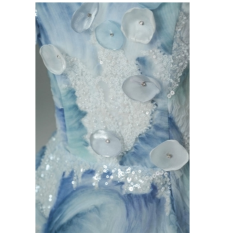 Ethereal Blue Yike Cloudwave Couture Gown